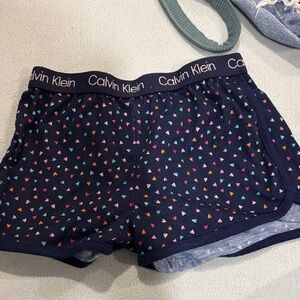 Calvin Klein Dark Blue Shorts with Multicolor Triangle Design